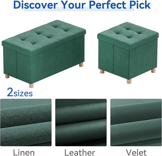 BRIAN & DANY 30 Inches Folding Storage Ottoman Bench, Ottoman - Image 7