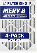 Filter King 7x17x1 Air Filter | 4-PACK | MERV 8 HVAC Pleated A/C Furnace by FilterKing