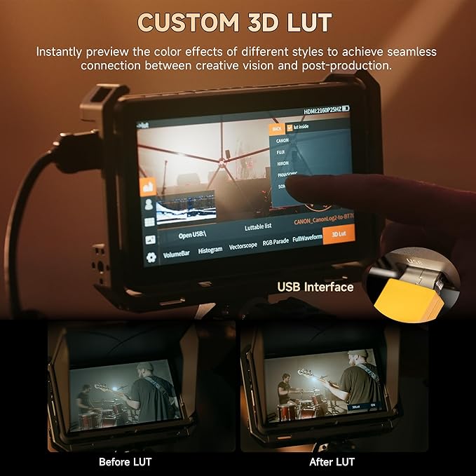 VILTROX DC-X3 2000 Nits SDI Camera Field Monitor, 4K HDMI 6 inch Touchscreen On - Image 6