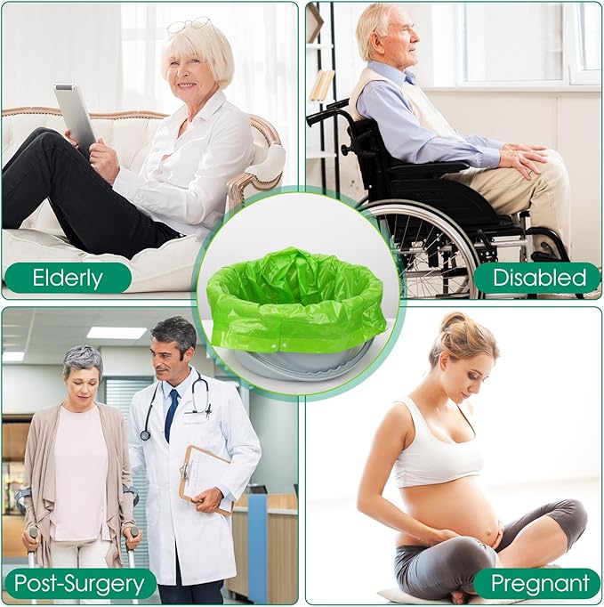 BOOWOO Bedside Commode Liners, 100 Leakproof Toilet Liners - Image 4