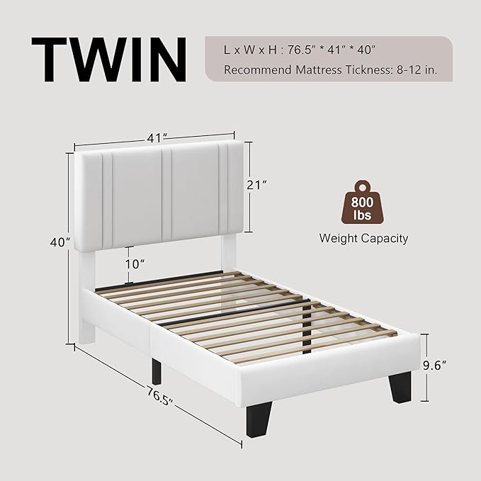 Upholstered Twin Size Bed Frame - Image 2