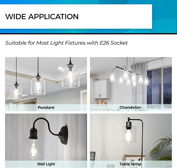 Hizashi Vintage LED Light Bulb Dimmable, 6W Equivalent 60W, 5000k Daylight - Image 6