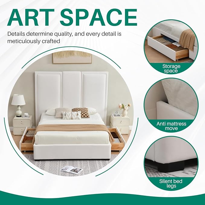 YUHUASHI Queen Size Bed Frame - Image 8