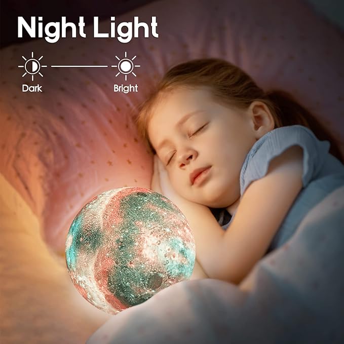 BRIGHTWORLD 7.1inch Galaxy Lamp 16 Colors Moon Lamp 3D Printing, Remote & Touch - Image 7