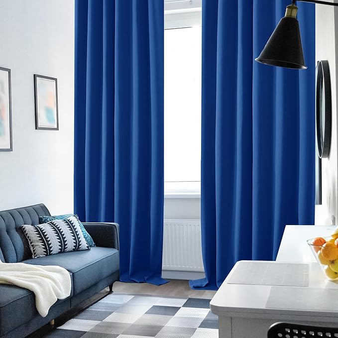 Deconovo Blackout Curtains, Thermal Insulated, W52 x L84 2 Panels, Back Tab - Image 4