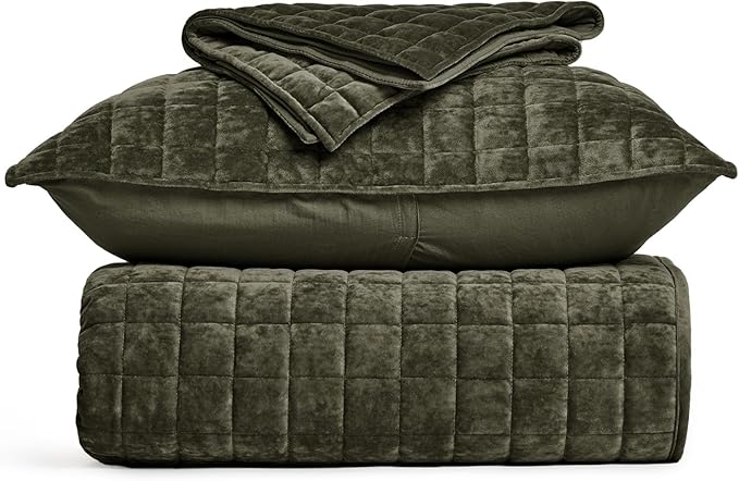 RECYCO Luxury Velvet Quilt Set, California King 118'' x 106'' Oversized - Image 9