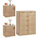 LEYAOYAO 42" Tall Fluted Dresser and 3 Drawers 23" Nightstand Set of 2 by LEYAOYAO-Findtheshiningpointofyourideallife%EF%BC%81