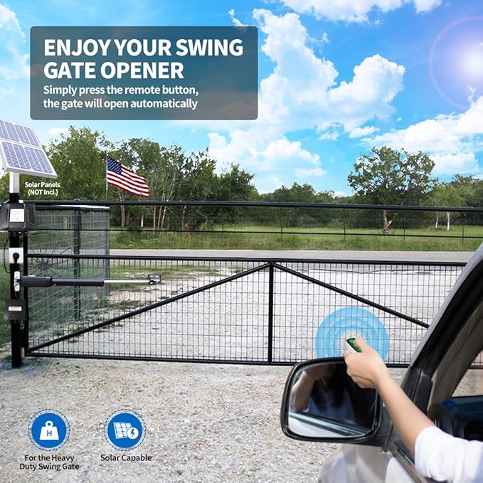 TOPENS A8131 Single Swing Gate Opener Heavy Duty Automatic Gate Motor - Image 2