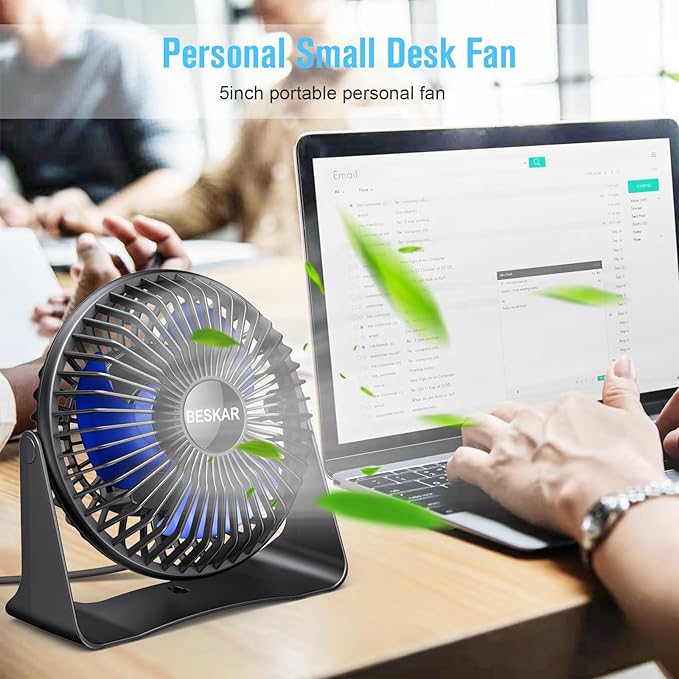 BESKAR USB Small Desk Fan, Portable Fans - Image 3