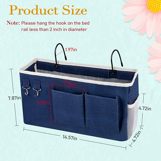 Ozzptuu Bedside Storage Caddy/Bedside Hanging Storage Bag - Image 4