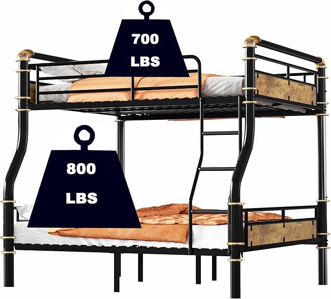 Upgraded Version Thicken Metal Heavy-Duty Full XL Over Queen Bunk Bed, Best - Image 6