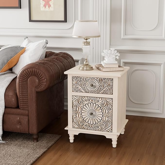 COSIEST 2 Drawers Accent Dresser, Vintage Small Accent Chest - Image 3