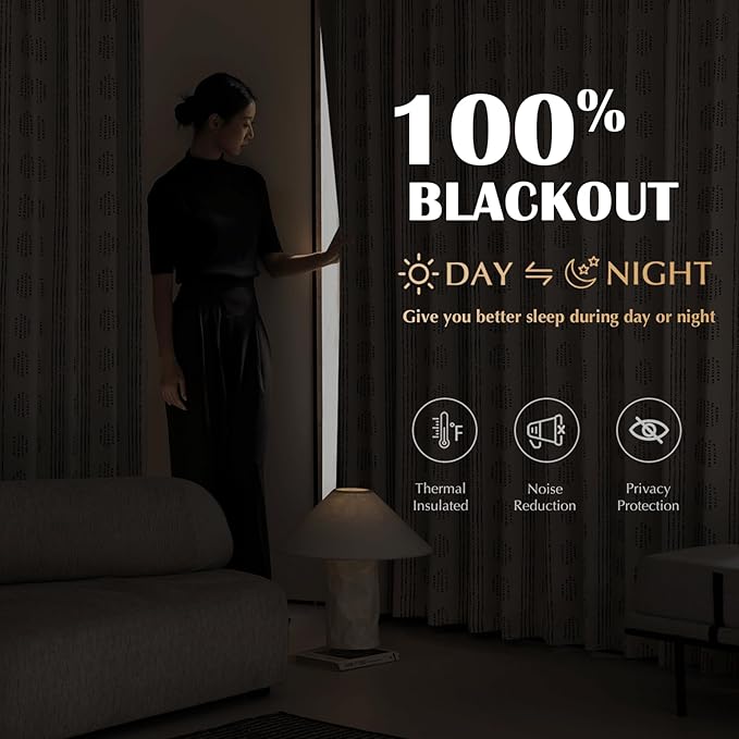 100% Boho Blackout Curtains 63 Inches Long - Image 3