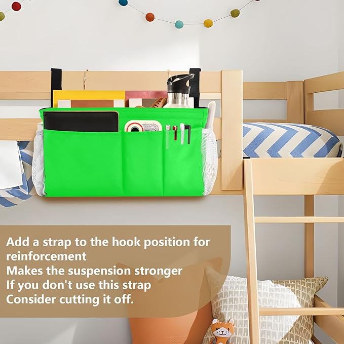 KOPIRIT Neon Cyan Bedside Caddy Storage Bag Bedside Organizer - Image 6