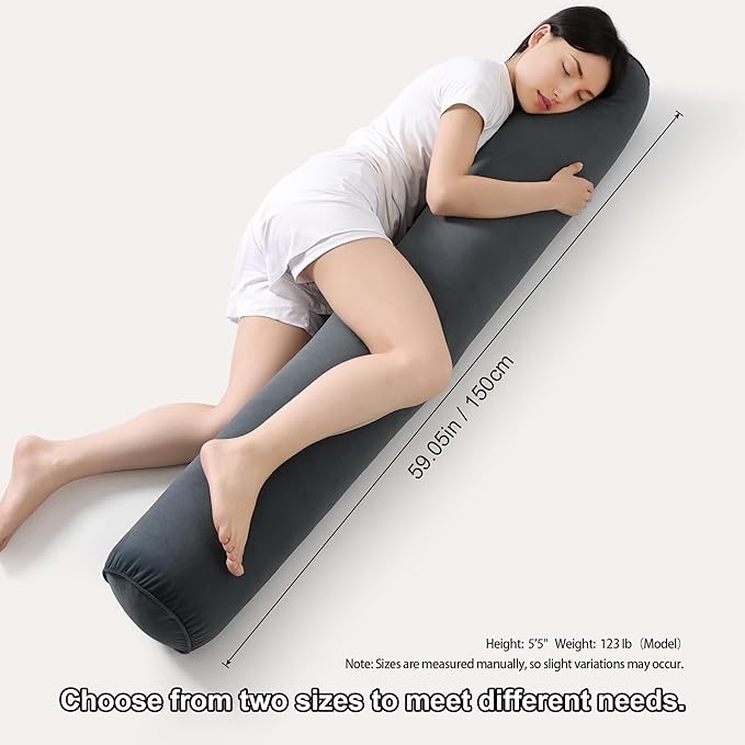 Bolster Pillow for Bed – Long Round Body Pillow for Adults, Cuddle Pillow for - Image 3