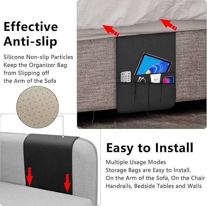 WETRBWEH TV Remote Control Holder Couch Caddy, Non-slip Bedside Caddy Organizer - Image 4