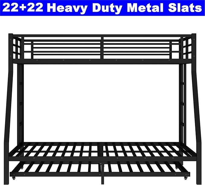 Upgraded Version Thicken Heavy Duty Metal Twin Over Full Bunk Bed - Image 7