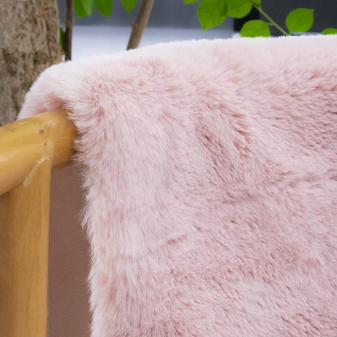 Pink Washable Fluffy Rug 5x7 Area Rugs - Image 3