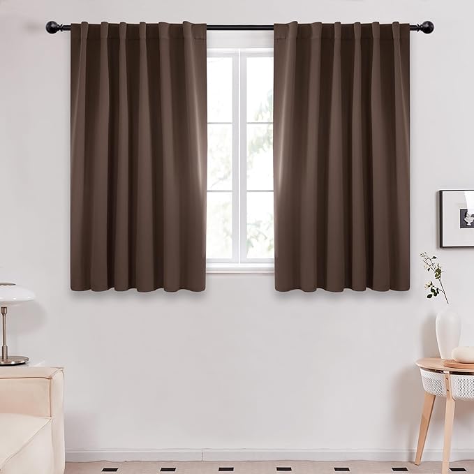 Deconovo Blackout Curtains for Kitchen Window Back Tab and Rod Pocket Curtains by Deconovo