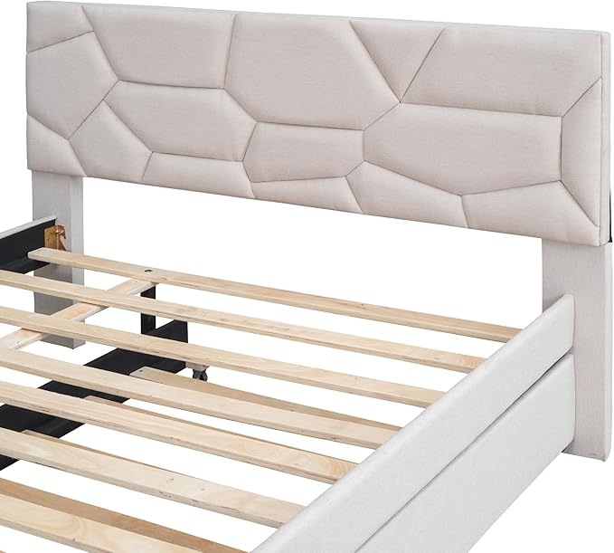 Full Size Upholstered Platform Bed - Image 4