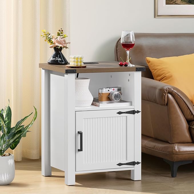 Joaxswe Antique White Nightstand Set of 2, 18 Inch Farmhouse Night Stand - Image 7