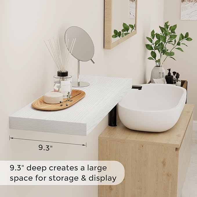 Fun Memories Floating Shelves for Wall, 24 x 9.3 Floating Shelf Wall-Mounted - Image 4