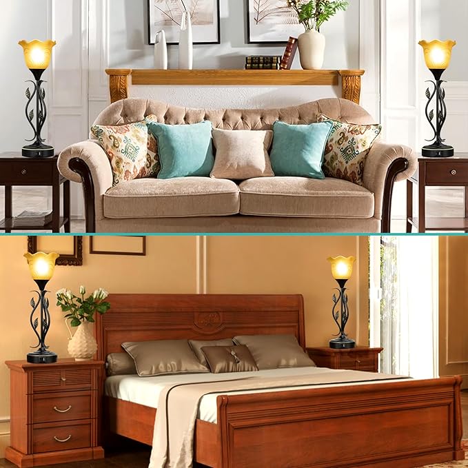 20" Table Lamps for Living Room – Set of 2 Touch Bedside Lamps - Image 6