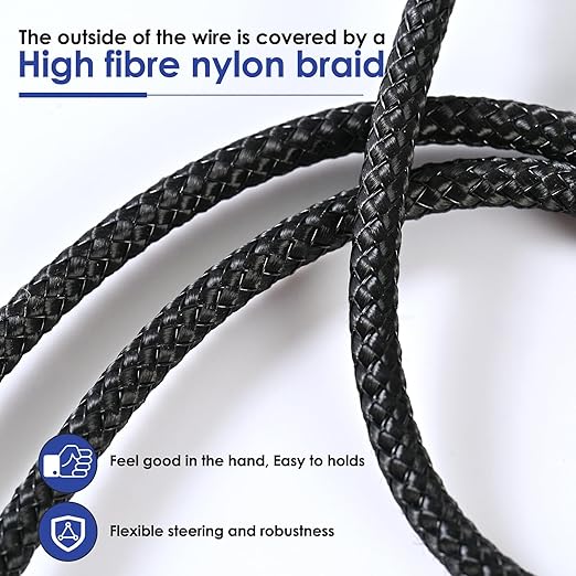 Quelong 2Pcs Headphone Splitter, Dual Headphone Nylon Braided Extension Cable - Image 5