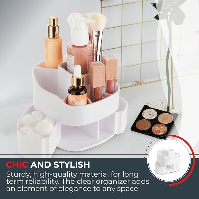 Masirs Small Rotating Makeup Organizer - Image 4