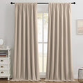 Joydeco Beige 100% Blackout Curtains 102 Inch 2 Panels, Luxury Thermal Beige by JOYDECO