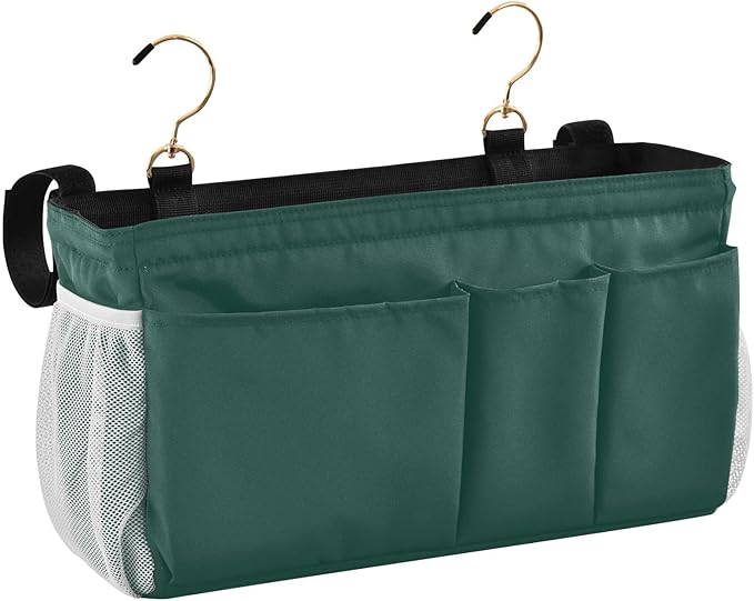 KOPIRIT Navy Cyan Bedside Caddy Storage Bag Bedside Organizer by KOPIRIT
