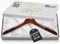 Premium Luxe Wooden Hangers for Women, Wide Shoulder Design for Dresses by AllHungUpHangers