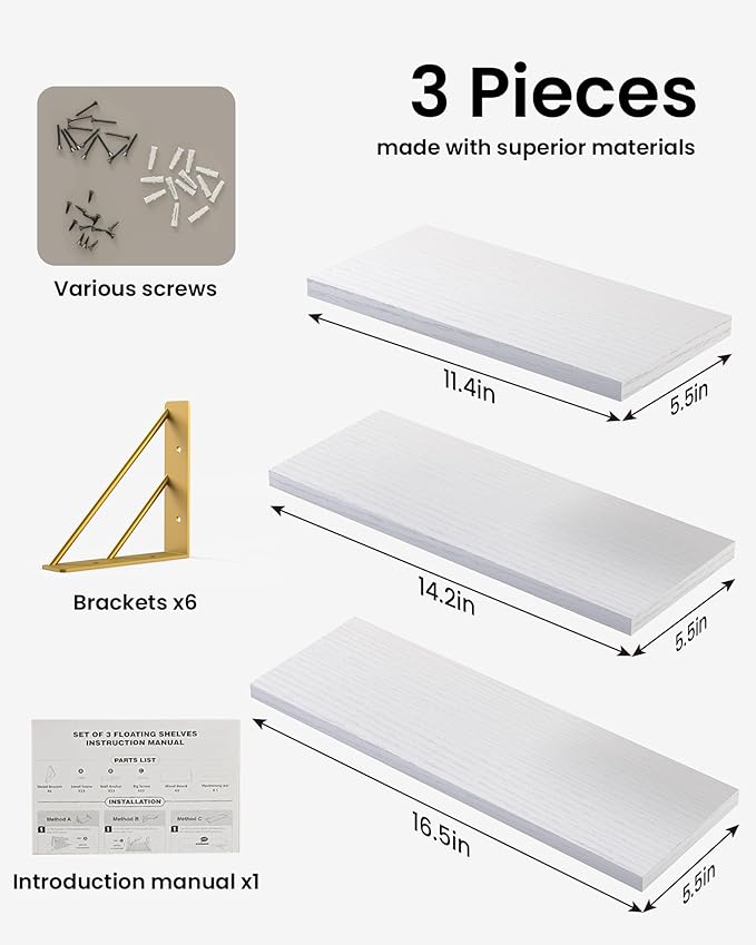 BAYKA Wall Shelves for Bedroom Decor, Floating Wall Shelves for Living Room - Image 4