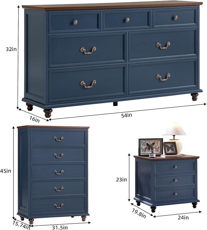 24" Wide Farmhouse Nightstand Set of 2, Farmhouse Furniture Series - Image 3