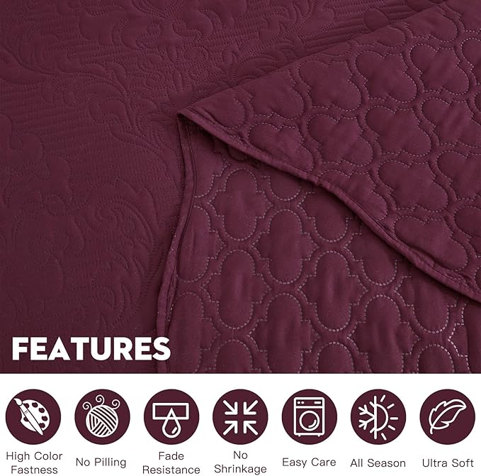 CHIXIN Bedspread Coverlet Quilt Set Full Size - Image 5