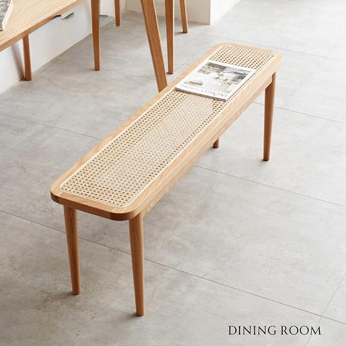 47.2'' Natural Rattan Dining Bench - Image 2