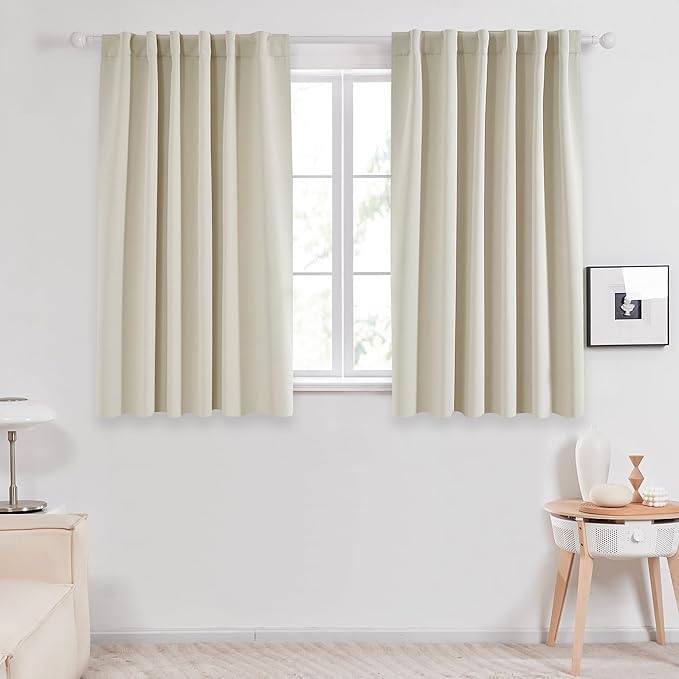 Deconovo Blackout Curtains, Thermal Insulated, W52 x L45 2 Panels, Back Tab - Image 2