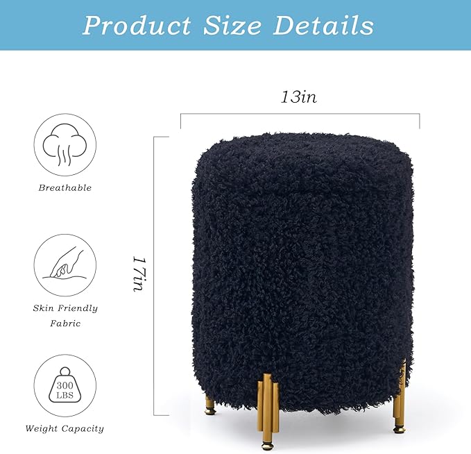 Mxfurhawa Round Ottoman Foot Stool - Image 3