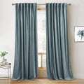 RYB HOME Velvet Curtains 102 inches Long, Back Tab Room Darkening Noise by RYBHOME