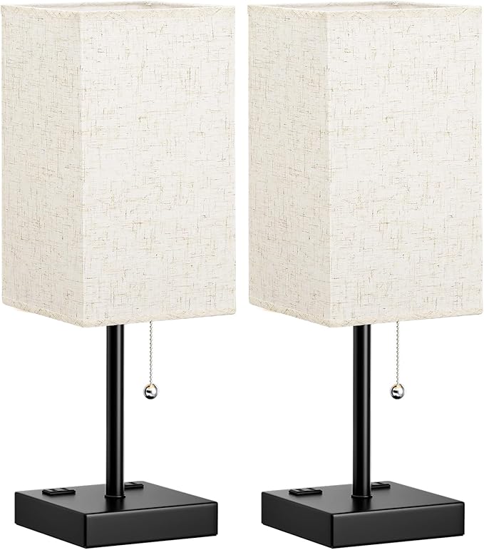 Table Lamps for Bedroom Set of 2 Nightstand - Image 8