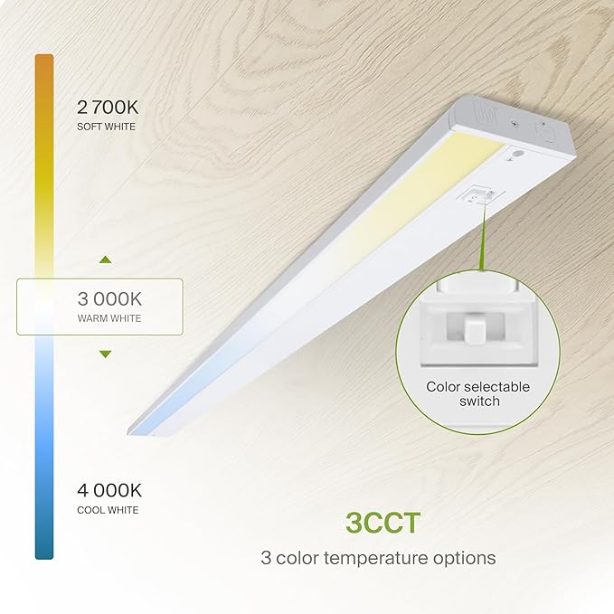 ASD 32 Inch LED Under Cabinet Lighting Plug in or Hardwired, High/Low/Off Switch - Image 6