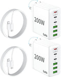 2 Pack USB C Charger Block, 200W GaN Super Fast Charger Type C iPhone 17 16 by Unknown