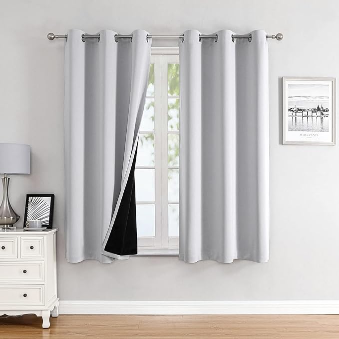 ChrisDowa 100% Blackout Curtains 63 inch Long by ChrisDowa