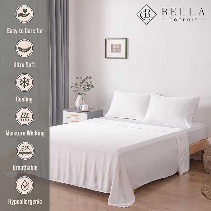Bella Coterie Luxury Bamboo Viscose Queen Size Sheet Set | 100% Organically - Image 2