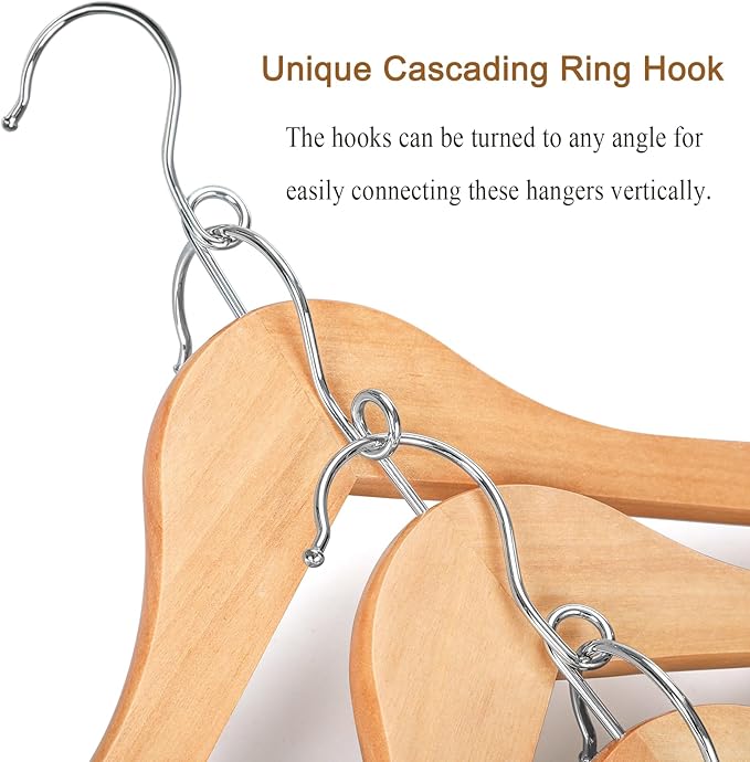 TOPIA HANGER Wooden Hangers 30 Pack, Space Saving Coat Hanger - Image 4