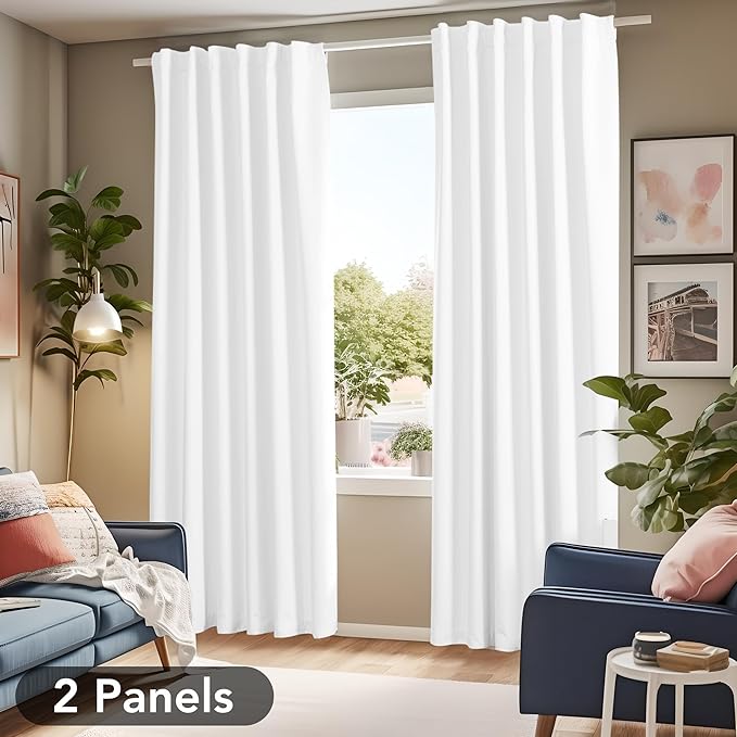 Deconovo Total Blackout Curtains 2 Panels W52 x L95— 100% Blackout, Thermal - Image 2