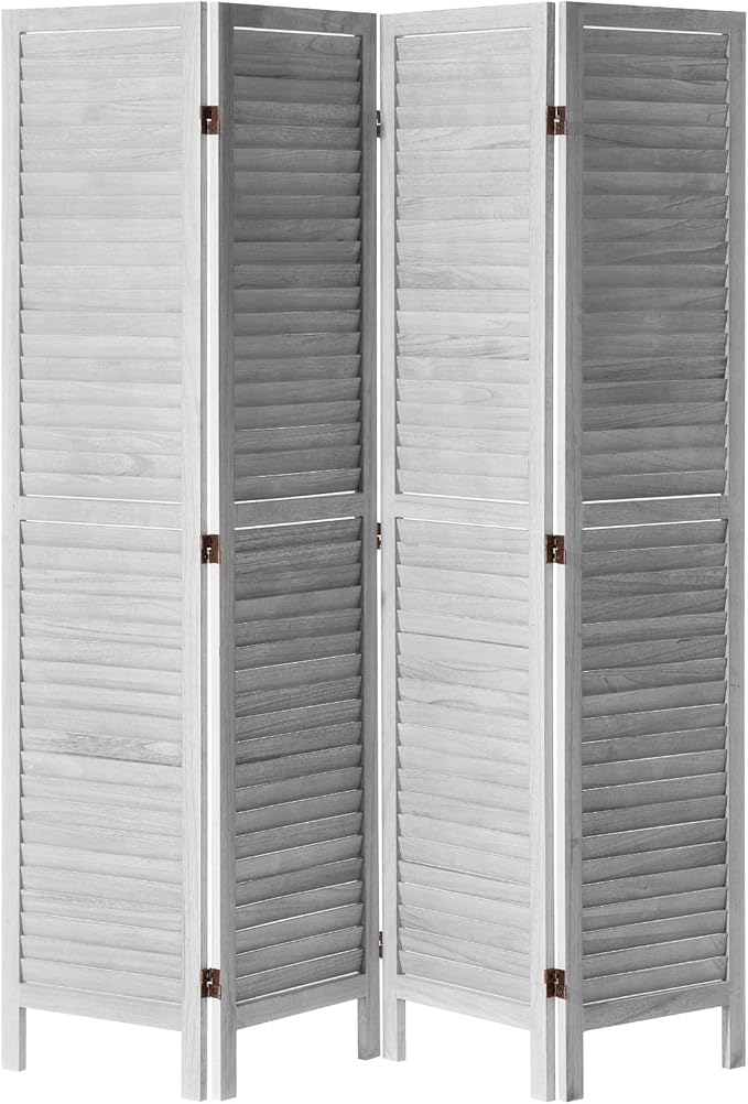 VEVOR Wood Room Divider, 4 Panel Folding Privacy Screen, 66.9 Inches Tall - Image 10
