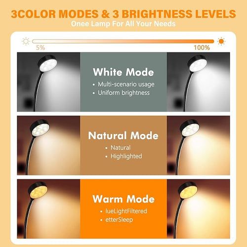 2 Pack 10 LED Rechargeable Book Light - Image 2