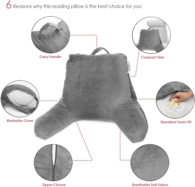 Nestl Reading Pillow with Shredded Memory Foam, Designed - Image 8