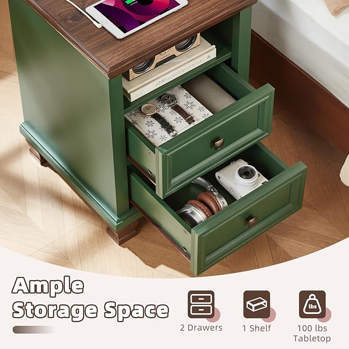 SAVOR LIFE Farmhouse Nightstand - Image 4